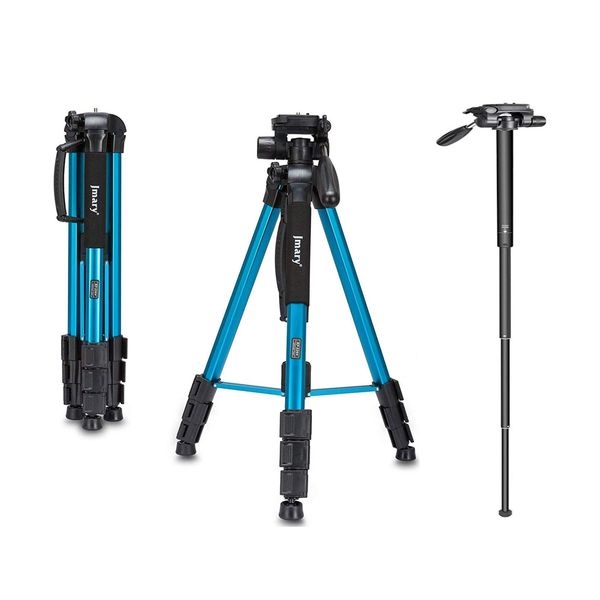 Jmary Techlife 2264 6ft Height Aluminium Tripod With Monopod (Blue)