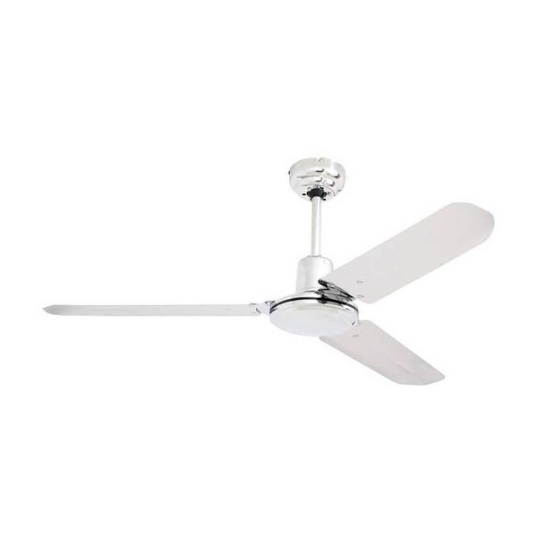 Eurolux Industrial Ceiling Fan 3 Blade 48 Inch Chrome