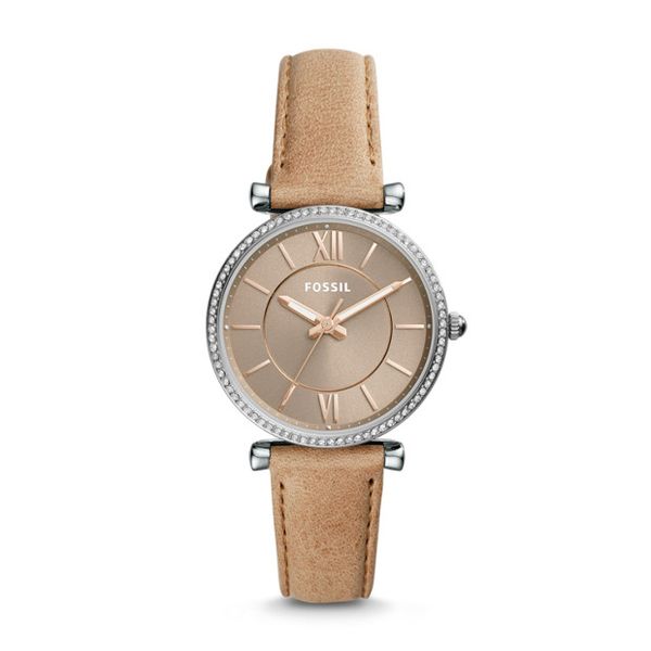 Fossil Carlie Three-Hand Sand Leather Watch-ES4343
