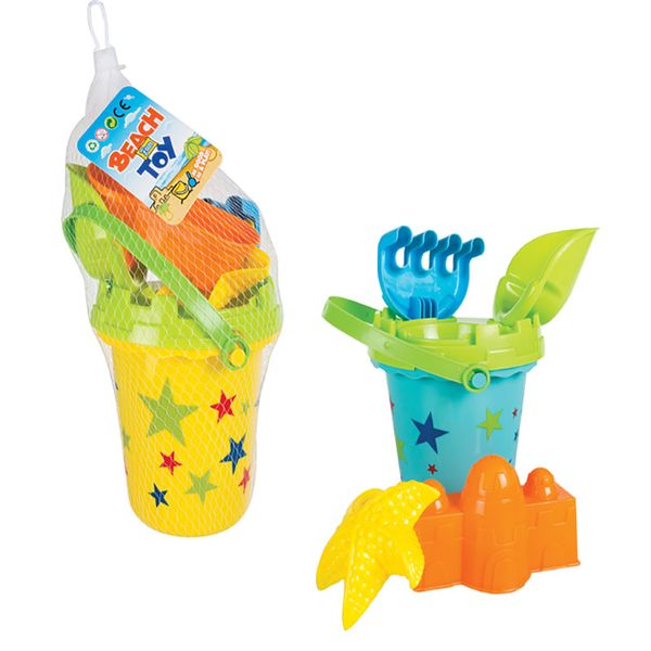 Bulk Pack x 2 Beach Set Plastic 6 Pieces Per Bucket