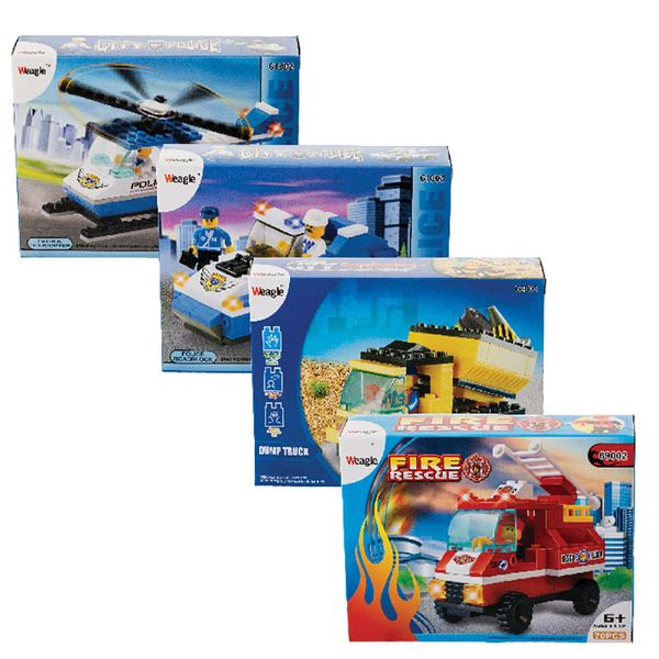 Bulk Pack x 4 Building Block Sets, Small Size