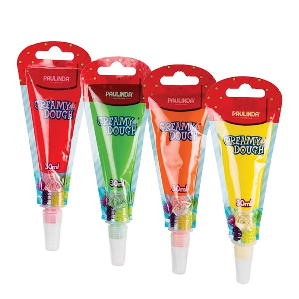 Bulk Pack x 4 Cream Play Dough Plain Colours 30 ml