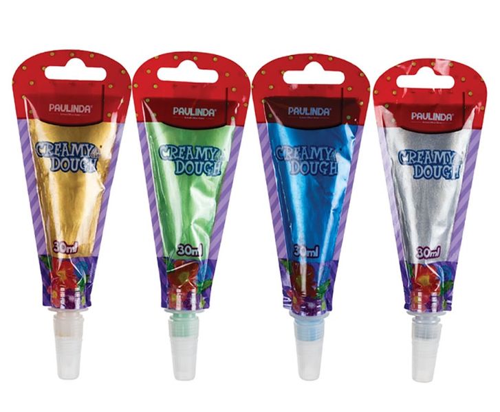 Bulk Pack x 4 Educational Play Dough Cream Metallic