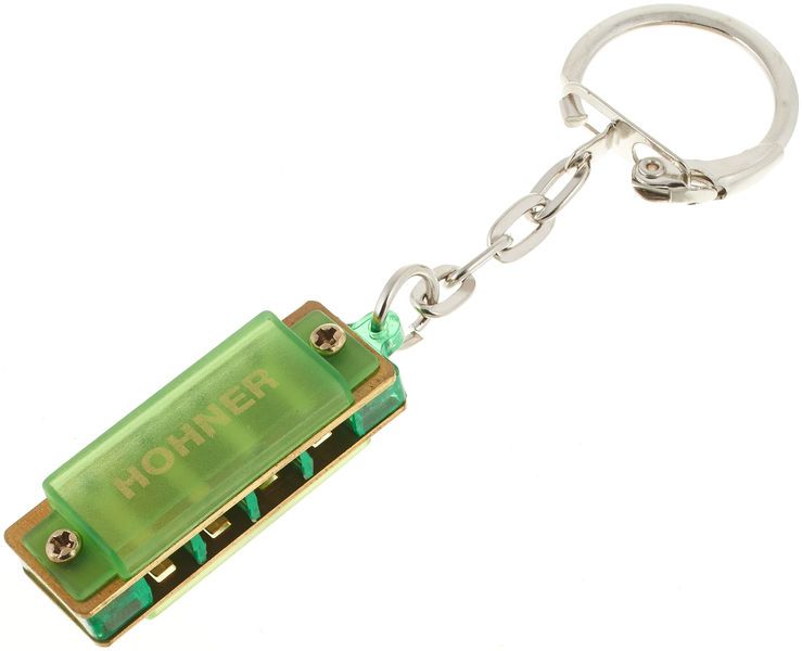 Hohner Colour Mini Harp on a Keyring in Green