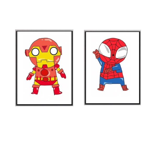 Canvas 2 Set Super Heroes Spider &amp; Friends