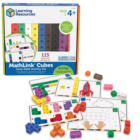 Learning Resources MathLink Cubes Preschool Math Activity Set - 115 Pieces,  Preschool STEM Activities for Boys and Girls Ages 3+
