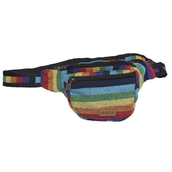 SKA 3-Zip Horizontal Stripe Moonbag Rainbow