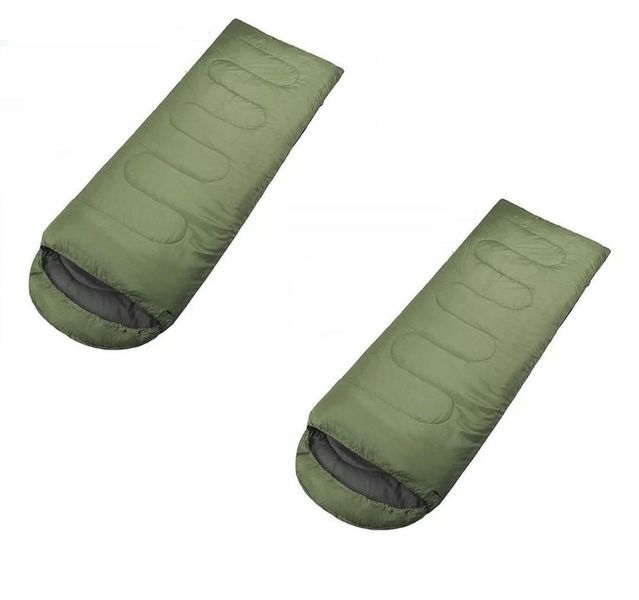 Set of 2 Lightweight Sleeping Bags (Army Green)