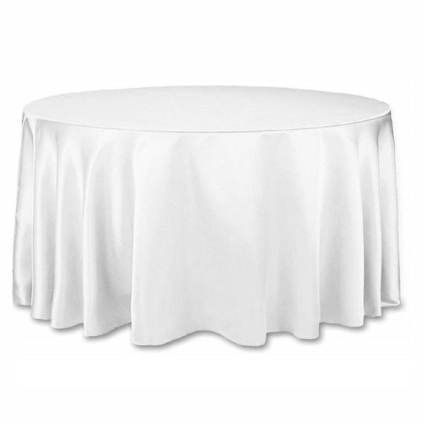 Satin Round Tablecloth 3.4m - White