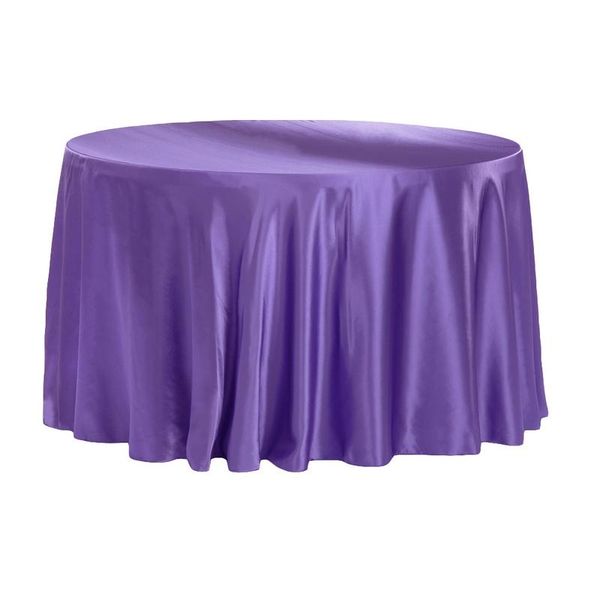 Satin Round Tablecloth 3.4m - Purple