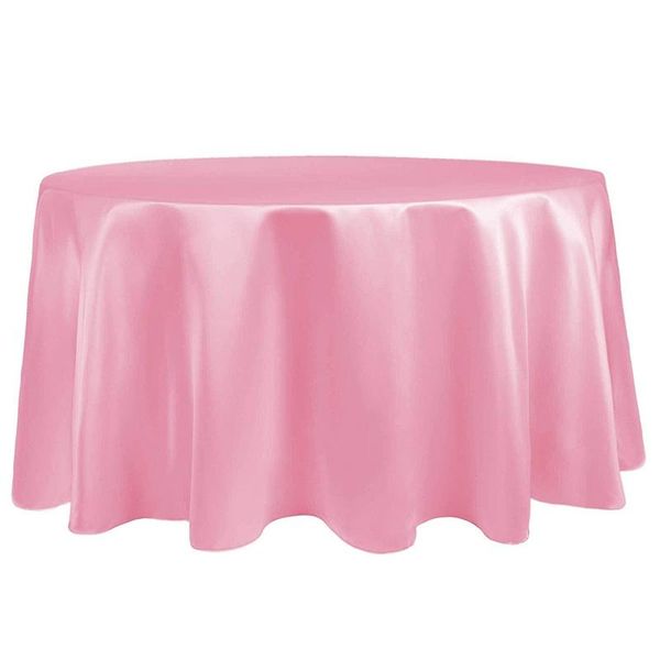 Satin Round Tablecloth 3.4m - Pink
