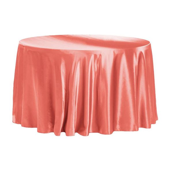 Satin Round Tablecloth 3.4m - Coral