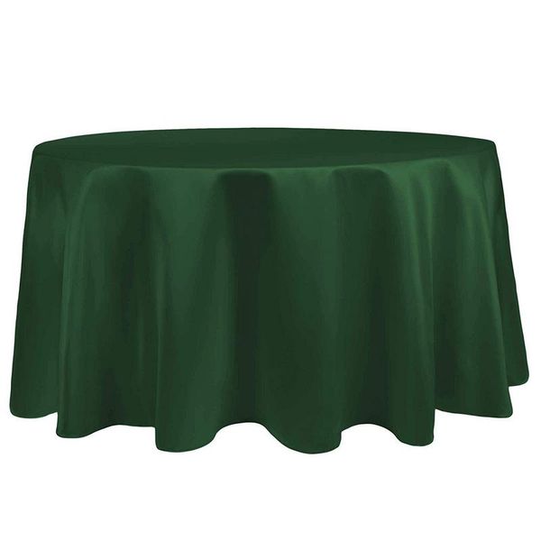 Satin Round Tablecloth 3.4m - Forest Green