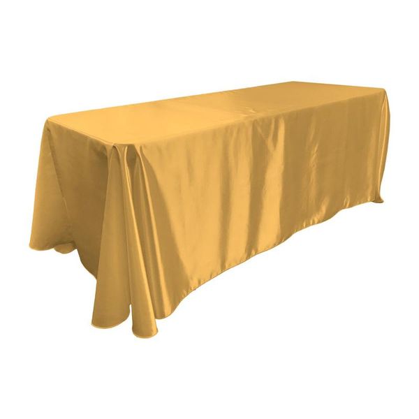 Satin Rectangular Tablecloth 3.3 x 2.3m - Gold