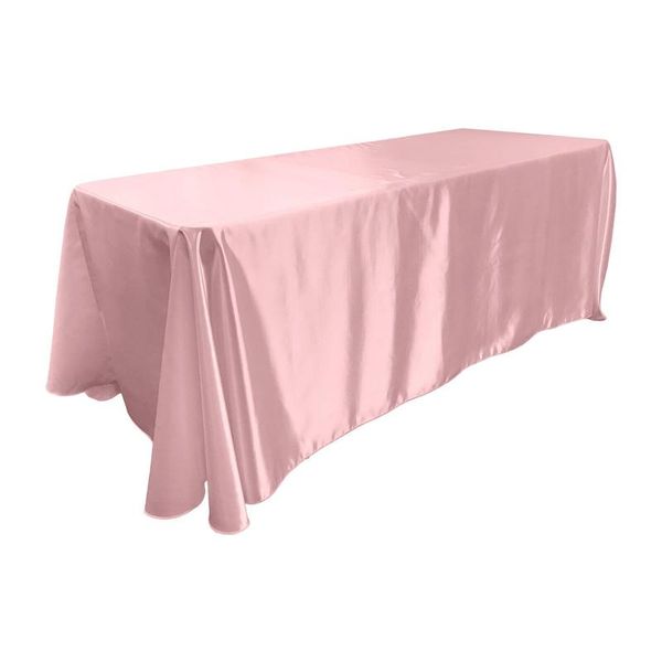 Satin Rectangular Tablecloth 3.3 x 2.3m - Rose Gold
