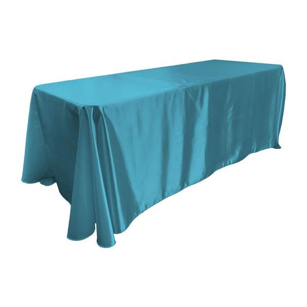 Satin Rectangular Tablecloth 3.3 x 2.3m - Blue