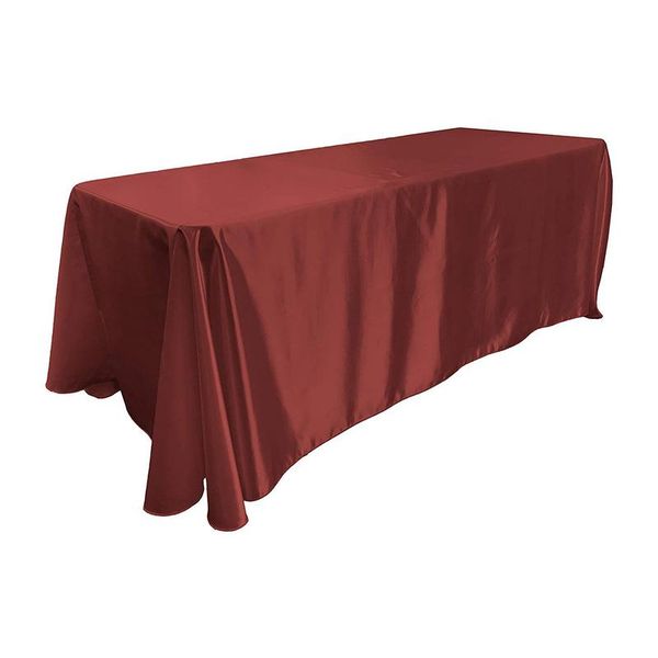 Satin Rectangular Tablecloth 3.3 x 2.3m - Burgundy