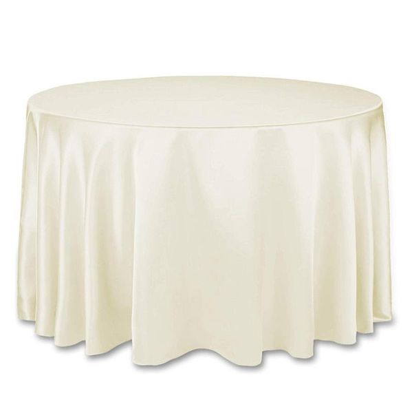 Satin Round Tablecloth 3.4m - Ivory