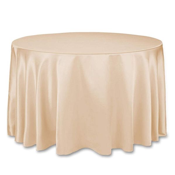 Satin Round Tablecloth 3.4m - Beige