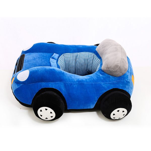 Baby Car Learning Seat Plush Toy Cartoon Car Chair - Blue