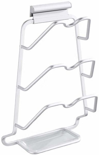 3 Rack Pot and Pan Lid Organiser with Drip Tray