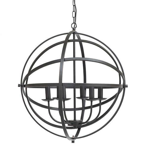 The Lighting Warehouse - Pendant Orb 6 Light Black