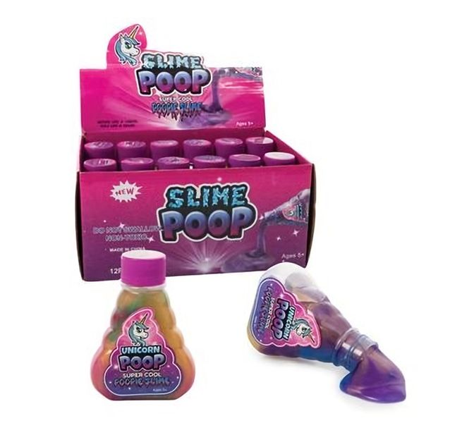 Bulk Pack x 12 Novelty Slime Unicorn Poop