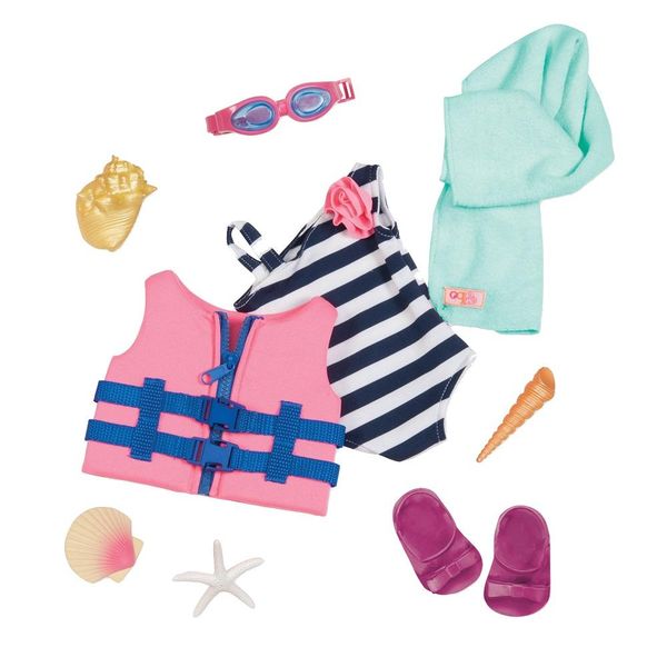 Our Generation Regular Swimsuit &amp; Life Vest Fun Day Sun Day