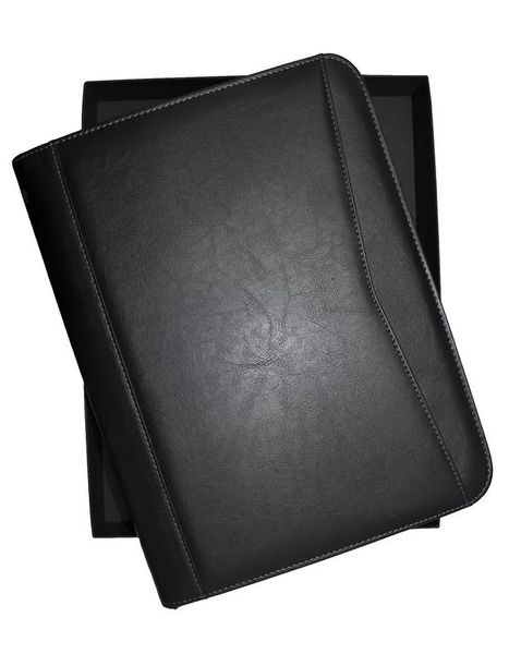 Mossilo SK-PF4610 Faux Leather Business Folder/Organiser/Portfolio - Black