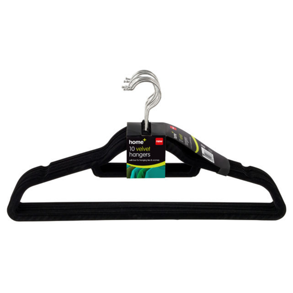 H+ Velvet Strong Space Saving Flocked Hangers 10 Pack