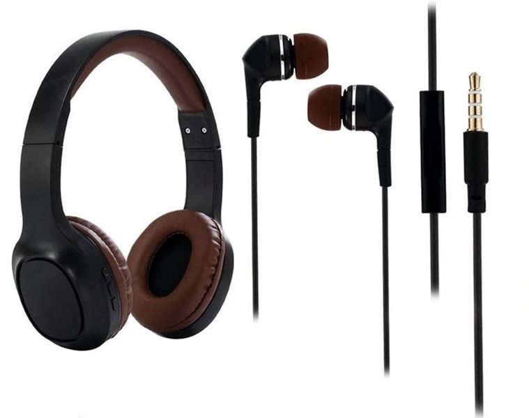 Ear Buds With Mic , Two-Pack - Black image