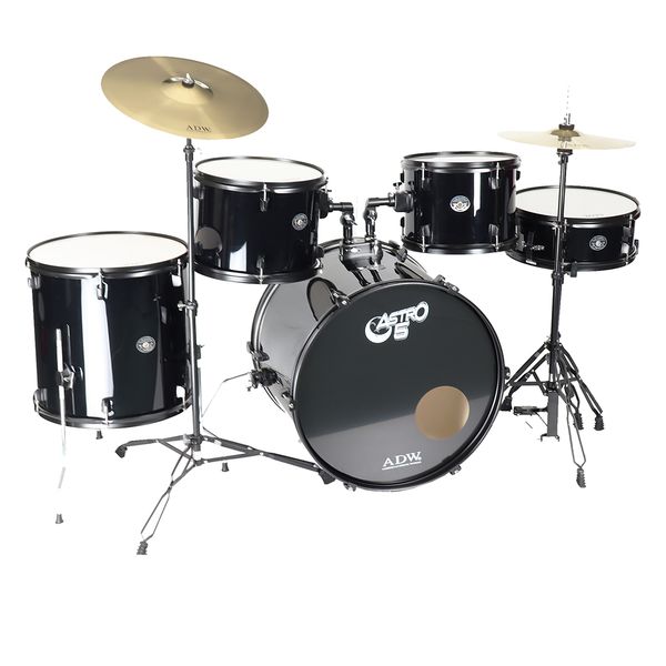 ADW Astro 5pc Rock Size Drum Set W/Cymbal - Black