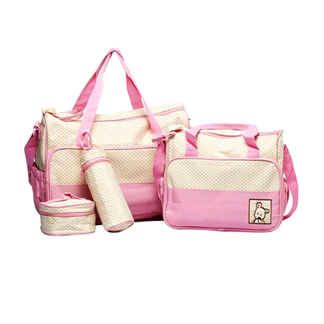 5 in 1 Multi - Functional Baby Diaper Handbag Set-Pink | Shop