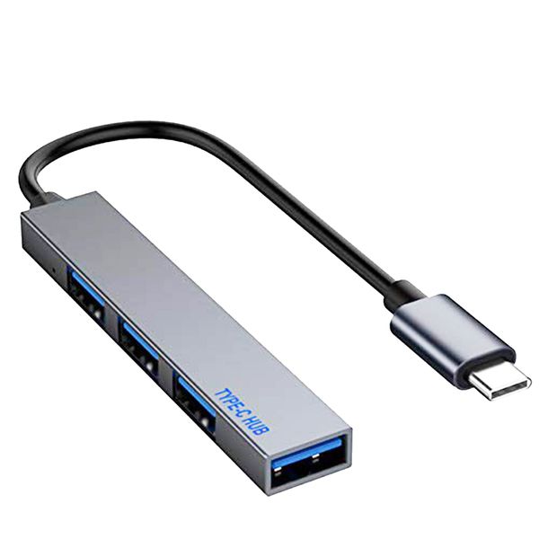 Type-C to 4USB 2.0 HUB Splitter Converter - Gray