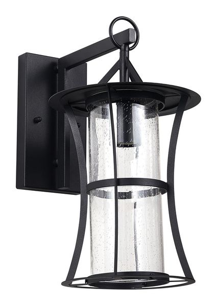 Long Black Die Cast Aluminium Lantern with Speckled Glass Lantern