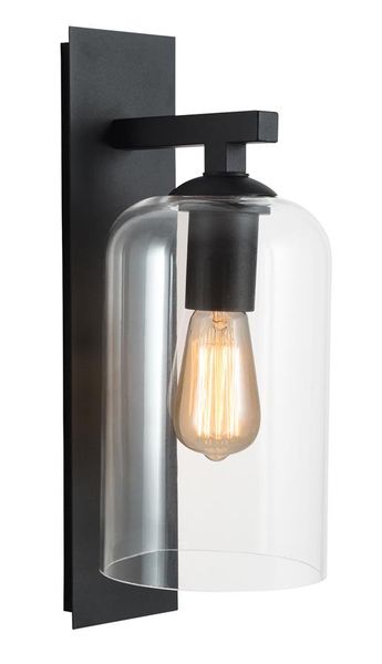 Black Down Facing Metal Lantern with Clear Glass