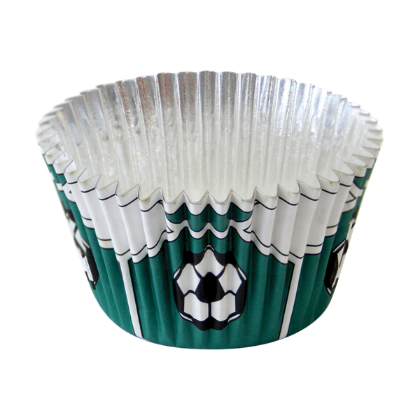 Green Football Foil Baking Cups Pack of 30