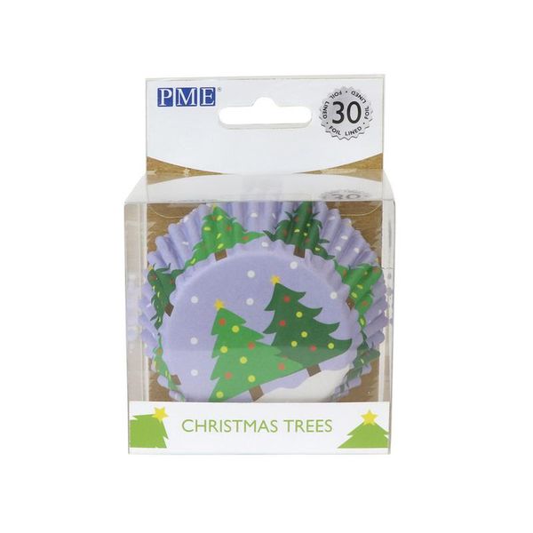 PME Christmas Trees Cupcake Cases, Foil Lined, Pack of 30