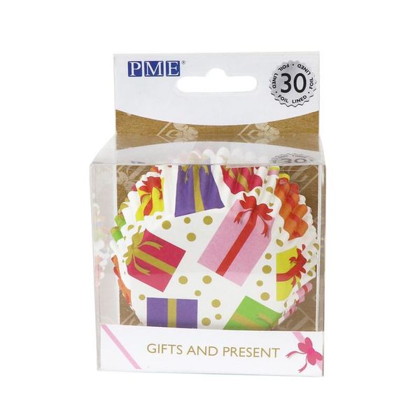 PME Wrapped Presents Cupcake Cases, Foil Lined, Pack of 30