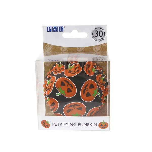 PME Halloween Petrifying Pumpkin Cupcake Cases, Foil Lined, Pack of 30