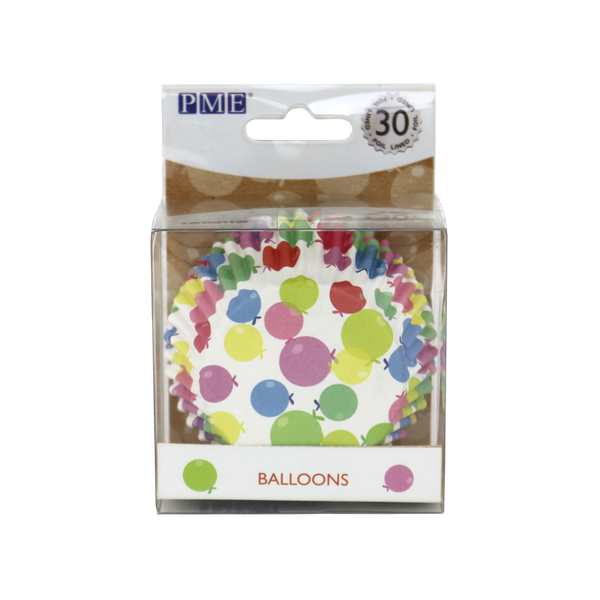 Cupcake Cases Foil Lined - Balloons Pack of 30