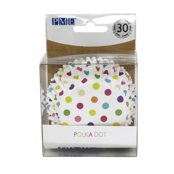 PME - 30 Foil-lined Cupcake Cases - Polka dot