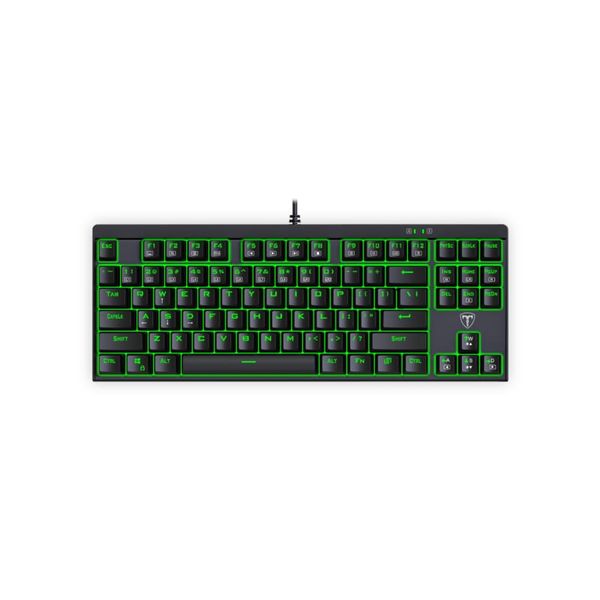 T-Dagger Corvette Tenkeyless Green LED Mechanical Gaming Keyboard - Black