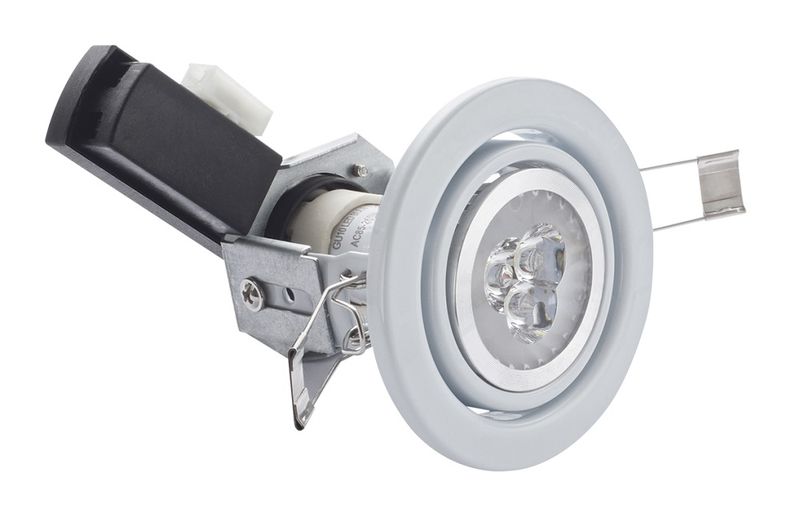 White Tilt Downlighter In Blister Pack with 3 Watt GU10 in 4000k