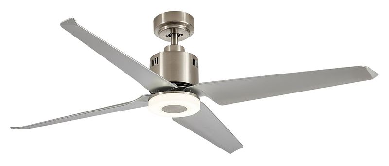 Satin Nickel Ceiling Fan with 4 Blades and CCT - FCF059 Satin