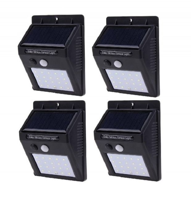 SQI. 20 Led Solar Powered LED Wall Light + PIR sensor+Night sensor Pack ...