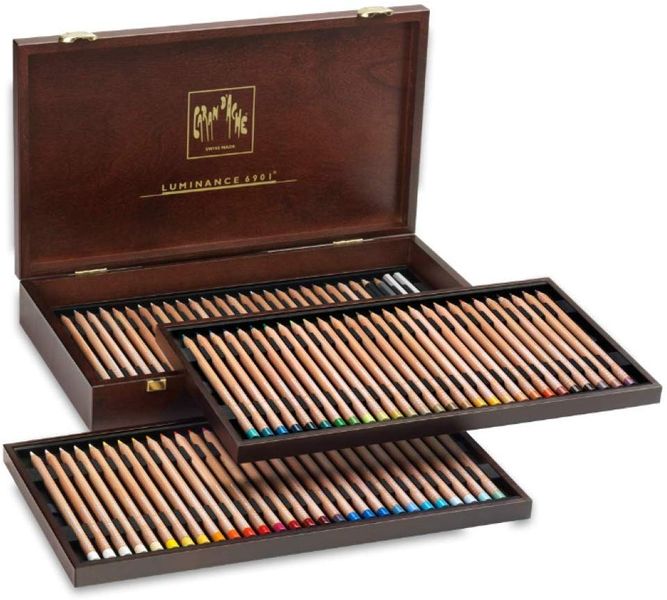 Caran d'Ache Luminance Coloured Pencil Set of 76 Wooden Case