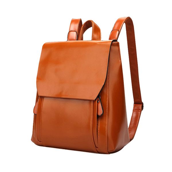Vintage Womens PU Leather Backpack Travel Daypack - Brown