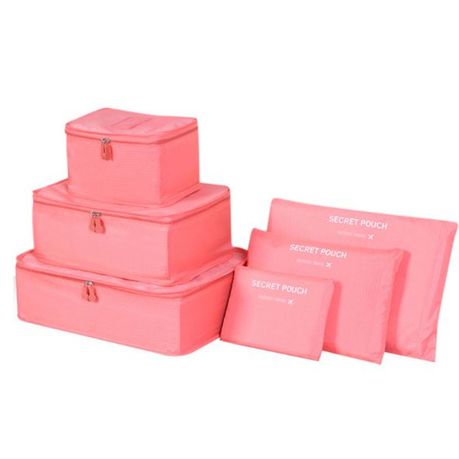 6 Pc Packing Cube Storage Travel Luggage Organizer Peach
