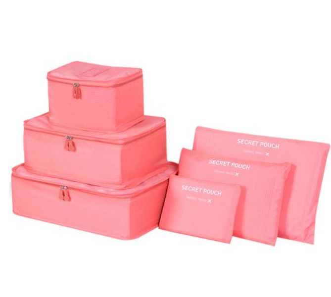 Olive Tree - 6 Piece Travel Luggage Organizer Set - Peach | Shop